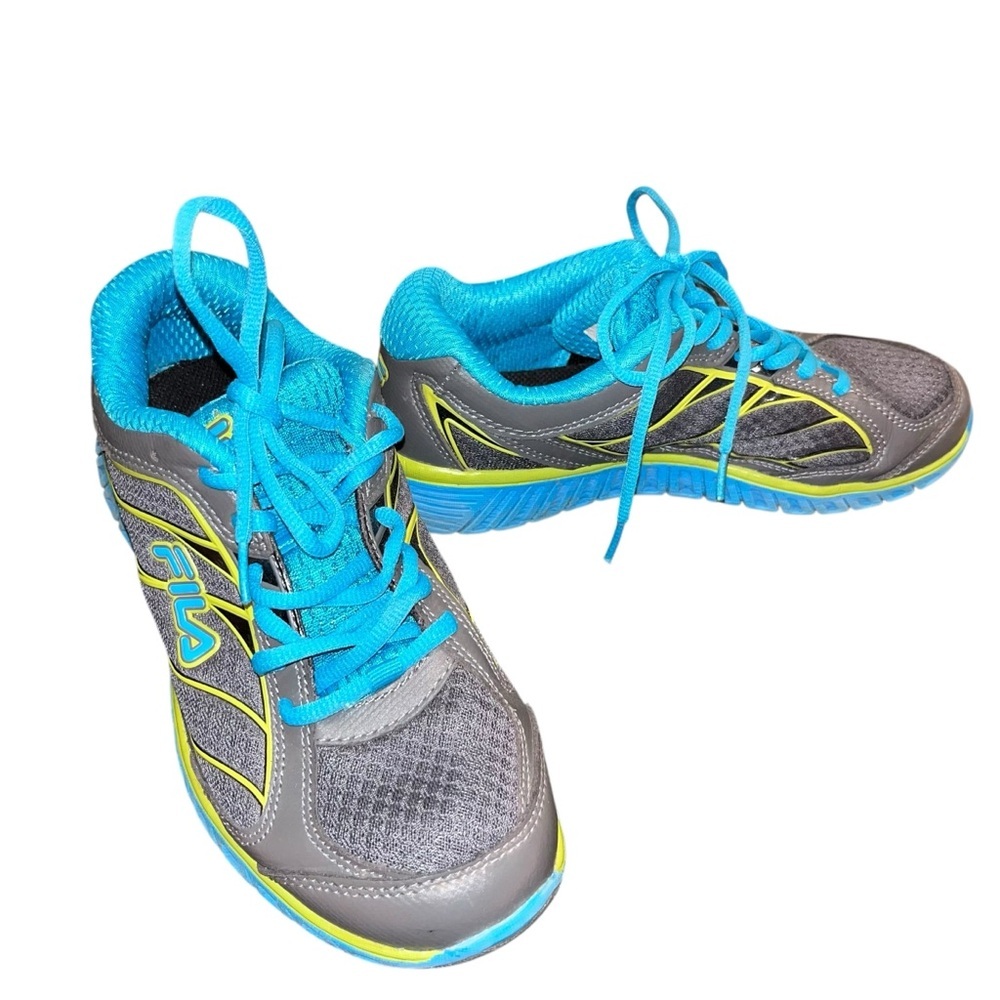Fila cool Max memory foam sneakers gray green blue like new women’s 7